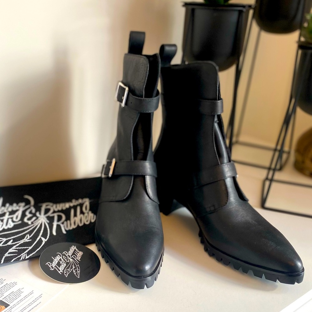 Breaking Hearts & Burning Rubber Leather Moto Boot